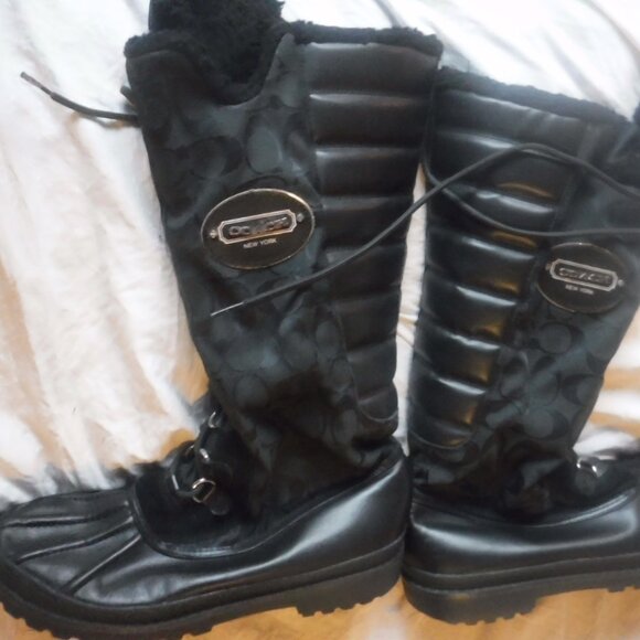 Coach New York Black Boots Womens Size 10 B Libby Boots - Picture 5 of 16